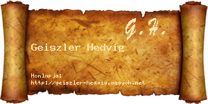 Geiszler Hedvig névjegykártya